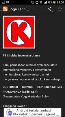 Lowongan Kerja Indonesia Update android App screenshot 2